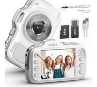 Digital Camera,64MP 4K Vlogging Cameras for Photography with 64GB Card,Portable Compact Point and Shoot Digital Camera for Teens Adult Beginner Student with 16X Zoom,Autofocus, Anti-Shake（White）