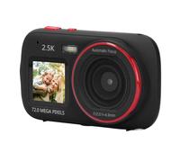 Digital Camera, 72M 2.5K Ultra HD Dual Screen Smart Digital Camera, 16x Zoom Anti Shake Auto Focus Automatic Light Sensitive Selfie Camera for Travel. 750mAh (Black)