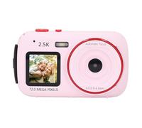Digital Camera, 72MP 2.5K Autofocus Vlogging Camera with Dual Screen 16X Digital Zoom Point and Shoot Cameras for Travel, Anti Shake Automatic Light Sensitive (Pink)