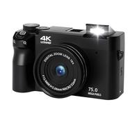 Digital Camera 75mp 4K HD Video, 3.0" Screen Ultra HD Sensor & Smart Focus, 18X Digital Zoom, Adjustable Smart Flash for Beginners (Black+32GB)