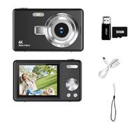Digital Camera, 9600w High-Definition Pixels Compact Digital Camera, with A 32gb Memory Card Retro, Suitable for Teenagers, Adult Beginners, Travel and Photography Camera(Black).
