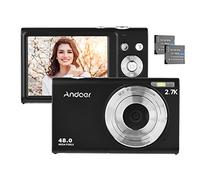 Digital Camera, Andoer 2.7K Digital Small Camera Compact Video Camcorder 48MP Auto Focus 2.88 Inch IPS Screen 16X Zoom Anti-shake Face Detact Smile Capture Built-in LED Fill Light for Kids Teenagers