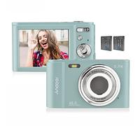 Digital Camera, Andoer Compact Camera 48MP 2.7K, 2.88 Inch Digital Camera Photo Camera Auto Focus Anti-Shaking with 2 Batteries Hand Strap Carry Bag for Children Teenagers Beginners Students Green