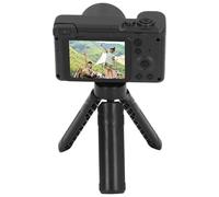 Digital Camera, Autofocus Vlogging Camera with Tripod 2.4in IPS Screen 8X Zoom High Definition Front and Rear Dual Lens Travel Camera with Fill Light for Photography (Black)