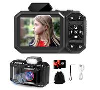 Digital Camera, Bextgoo 4K Vlogging Camera with 64GB Card, 48MP Autofocus Compact Digital Camera, 12X Zoom Cameras for Photograhy, Flash & Anti-Shake, Portable Point and Shoot for Beginners and Teens