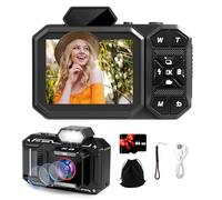 Digital Camera, Bextgoo 4K Vlogging Camera with 64GB Card, 48MP Autofocus Compact Digital Camera, 12X Zoom Cameras for Photograhy, Flash & Anti-Shake, Portable Point and Shoot for Beginners and Teens