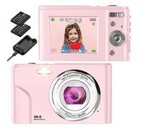 Digital Camera, Bofypoo Photo Camera, Autofocus, 32G Card, FHD 1080P, 48MP with 16x Digital Zoom, Compact Camera, Portable Mini Camera for Teenagers, Children, Students, Beginners (Pink)