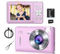Digital Camera, Camera for Kids, FHD 1080P Point and Shoot Digital Cameras with 16X Zoom, Face Detect, Smile Capture, Anti Shake, for Boys Girls Teens Gifts (Purple)