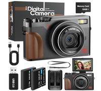 Digital Camera, Cameras for Photography,64MP&5K Video Camera, 18X Zoom Vlogging Camera for YouTube, Portable Compact Small Camera with 2 Batteries, Digital Point