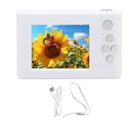 Digital Camera Compact 8x Zoom 48MP 1080P 2.4 Inch IPS Screen Anti Shake Auto Focus Camera for Travel with Mirror (White)