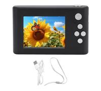 Digital Camera Compact 8x Zoom 48MP 1080P 2.4 Inch IPS Screen Anti Shake Auto Focus Camera for Travel with Mirror (Black)