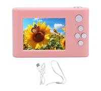 Digital Camera Compact 8x Zoom 48MP 1080P 2.4 Inch IPS Screen Anti Shake Auto Focus Camera for Travel with Mirror (Pink)