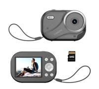 Digital Camera- Compact Camera 2K 48MP Autofocus Dual-Lens with 64GB TF Card, 2.4 Screen, 16X Zoom Vlogging Selfie Camera for Kids & Beginners