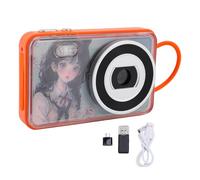 Digital Camera, Compact Small Camera 4K 48MP Front Rear Lens AF Auto Focus Anti Shake 18X Digital Zoom Grating Card Cameras for Travel Party Graduation Selfies (orange)