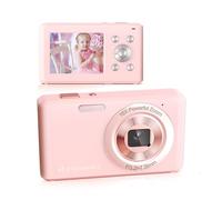 Digital Camera, FHD 1080P Compact Camera with 32GB Card，48MP Camera 2.4'' LCD 16X Digital Zoom for Kid Student Children Teen Girl Boy(Pink)