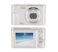 Digital Camera, FHD 1080P Kids Camera with 2.4 Inch IPS Screen, Battery, 16X Zoom Anti Shake, 48MP Compact Portable Small Point Shoot Camera for Children Teen Girl Boy (Silver)