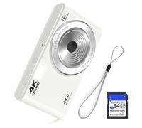 Digital Camera FHD 4K 44MP with 64GB SD Card 16X Digital Zoom 2024 Point and Shoot Digital Cameras 1080P Cheap Simple Compact Portable Small Vintage Camera Gifts for Teens Boys Girls (Purewhite)
