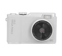 Digital Camera for Adults Portable Compact Selfie Camera with 2.4' Screen, Easy to Use Beginner Camera Vlogging Camera for Travel, Point and Shoot 4K Picture (White)