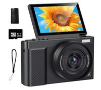 Digital Camera for Photography, 4K 64MP Cameras for Photography with 3" 180° Flip Screen, 16X Vlogging Camera for YouTube with 64GB Micro SD Card for Beginner, Teens