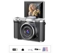 Digital Camera For Photography, 4K Vlogging Camera 180° Flip Screen 16X Digital CCD Camera Zoom Compact Cameras Filter X1M1