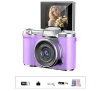 Digital Camera For Photography, 4K Vlogging Camera 180° Flip Screen 16X Digital X1M1 CCD Zoom Cameras Filter Compact Camera