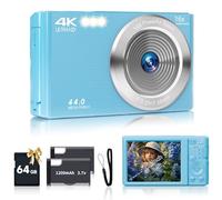 SMARTKLIK Digital Camera for Teens, FHD 4K 44MP Digital Camera Autofocus with 64GB SD Card 16X Zoom, Cameras for Photography Compact Point and Shoot Camera for Teen Boy Girl Kids Camera Beginner