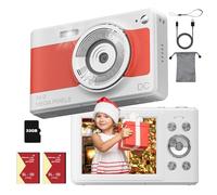 Digital Camera for Teens Students, FHD 1080P 8X Digital Zoom 56MP Kids Camera with 32G Card & 2 Batteries Camera for Kids (Orange)