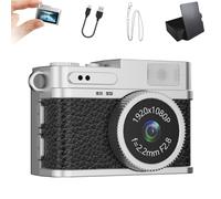 Digital Camera, Keychain Camera, Mini Retro Digital Cameras, 0.96 Inch Colour Screen & HD Video, 4 Filters, Portable and Easy File Transfer, for Beginners, Teens, Kids and Adults (Black,32G card)