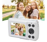 Digital Camera Portable Camera 16M Pixels 16X Zoom 1080P Video Resolution, 2.4'' LCD Screen Multi Axis Stabilization, for Photography and Video, Outdoor Travel (Silver Gray)