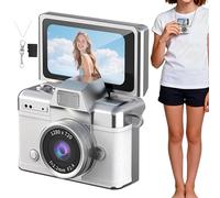 Digital Camera - Small Portable Electronic, Retro Style Camcorder, Includes 64GB Storage, Great for Rain Sun Travel, Photography Accessories, Compact Silver/Black for Home Camping Hiking Backpacking