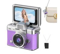 Digital Camera - Small Portable Electronic, Retro Style Camcorder, Includes 64GB Storage, Great for Rain Sun Travel, Photography Accessories, Compact Silver/Black for Home Camping Hiking Backpacking