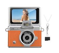 Digital Camera - Small Portable Electronic, Retro Style Camcorder, Includes 64GB Storage, Great for Rain Sun Travel, Photography Accessories, Compact Silver/Black for Home Camping Hiking Backpacking