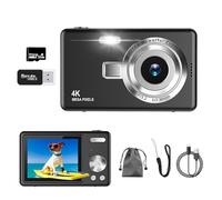 Digital Camera, UHD 4K 50MP Camera Photo Appara with 32GB SD Card, 16X Digital Zoom, Rechargeable Battery, Portable Vlog Camera for Children, Teenagers, Students, Beginners