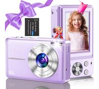 Digital Camera, Vlogging Camera Rechargeable Digital Cameras FHD 1080P 44MP Compact Camera with 16X Digital Zoom, Portable Mini Camera with 1 Battery for Teens,Kids,Beginners（Black）