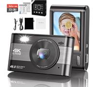 Digital Camera, Vlogging Camera Rechargeable Portable Mini Cameras 4K FHD 1080P 48MP Compact Cameras with 18X Digital Zoom, with 2 Batteries for Teens,Kids,Beginners