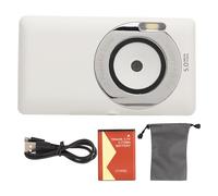 Digital Camera, White 50MP 4K 16x Zoom Vlogging Camera with 2.7 Inch HD Display, Autofocus Portable YouTube Compact Point Shoot Camera for Travel Growth Record