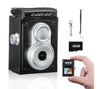 Digital Camera with 1.3 in LCD Screen 1080P 32GB Card Monoreflexes Shaped CMOS Compact Portable Video Recorder Easy to Operate Black