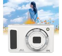 Digital Cameras, 4K UHD Camera, 48MP Autofocus Vlogging Camera with 16X Zoom and LED Flash, 2.8 Inch IPS Display Compact Small Camera, Anti Shake, Dual Camera (White)