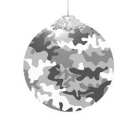 Digital Camo Glass Round Pendant Christmas Ornament Decor Tree Hanging Xmas Metal Buckle 3"