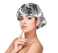 Digital Camo Premium Satin Sleep Cap - Protect Your Hair in Style, Black, One Size-M