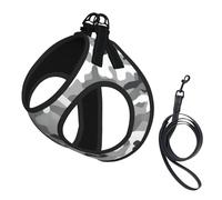 Digital Camo Print Dog Harness Vest for Small Pets S | Small Sized Leash Set Soft Light Puppy Breathable Mesh Reflective Training Walking Adjustable Circumference