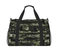 Digital Camo Print Stylish Foldable Carry On Tote with Waterproof Zipper for Weekend Getaways Bag