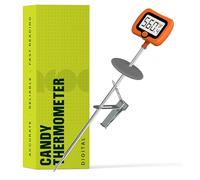 Digital Candy Thermometer with Pot Clip, 10" Long Stainless Steel Probe, Instant Read Kitchen Thermometer for Cooking, Baking, and Candy Making