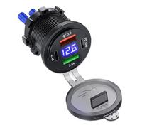 Digital Car Charger with Display: PD + QC3.0 Fast Charge, USB-A & Type C Ports, 60W Fast Charging Adapter for Cars, Motorcycles, Trucks, Recreational Vehicles