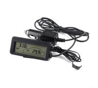Digital Car Temperature Meter 12V LCD Display with Dual Zone Temp Readout and 1.5m External Probe Cable