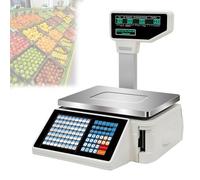 Digital Cash Register Scale with Label Printer and Pole Display for Supermarket Retail Store Weighing and Pricing