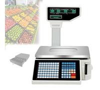 Digital Cash Register Scale with Label Printer and Pole Display for Supermarket Retail Store Weighing and Pricing