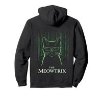 Digital Cat Code - Funny Tech Cat Design with Pixel Style Pullover Hoodie