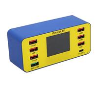 Digital Charging Station, Multiple Protection Multiple USB Compact Quick Charging PD 60W for Tablet (UK Plug)