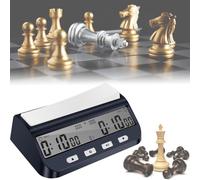 Digital Chess Clock Timer, 5-in-1 Multifunction Portable Competition Specific Chess Clock for Board Games, Professional Board Game Timer with Bonus & Delay Count Down up ON Off Alarm